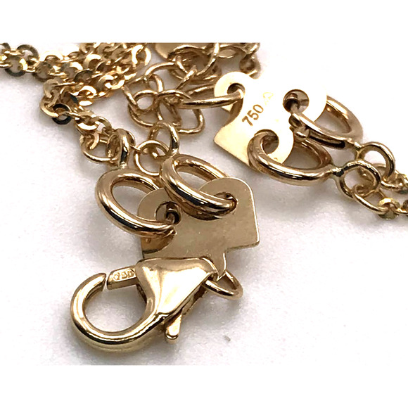 18k Layered Choker Necklace with Hearts and Key charm 14" /18" with Extender - Picture 14 of 14